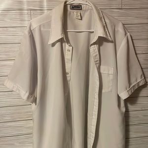 YMLO men’s button-down shirt, white size large